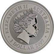 1 Dollar - Elizabeth II 4th Portrait - Year of the Rat - Silver Bullion Coin obverse image