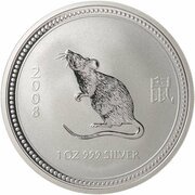 1 Dollar - Elizabeth II 4th Portrait - Year of the Rat - Silver Bullion Coin reverse image