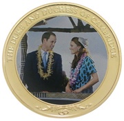 1 Dollar - Elizabeth II Prince William and Catherine Middleton, Cook Islands, 2012 reverse image
