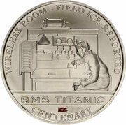 1 Dollar - Elizabeth II RMS Titanic Centenary - Wireless Room, Cook Islands, 2012 reverse image