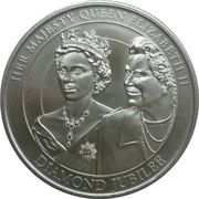 1 Dollar - Elizabeth II Diamond Jubilee, Cook Islands, 2012 reverse image