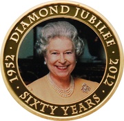 1 Dollar - Elizabeth II Diamond Jubilee, Cook Islands, 2012 reverse image