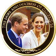 1 Dollar - Elizabeth II The Duke and Duchess of Cambridge, Cook Islands, 2013 reverse image
