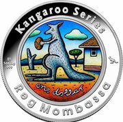 1 Dollar - Elizabeth II 4th Portrait - Silver Kangaroo; Coloured - Reg Mombassa, Australia, 2009 reverse image