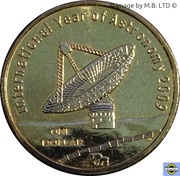 1 Dollar - Elizabeth II 4th Portrait - International Year of Astronomy, Australia, 2009 reverse image