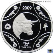 1 Dollar - Elizabeth II 4th Portrait - Year of the Ox - Silver Proof reverse image