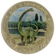 1 Dollar - Elizabeth II Diplodocus, Cook Islands, 2014 reverse image