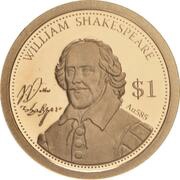 1 Dollar - Elizabeth II William Shakespeare, Cook Islands, 2014 reverse image
