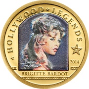1 Dollar - Elizabeth II Brigitte Bardot, Cook Islands, 2014 reverse image