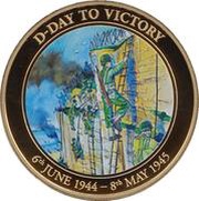 1 Dollar - Elizabeth II Pointe Du Hoc Landing, Cook Islands, 2015 reverse image