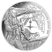1 Dollar - Elizabeth II Captain Cook Discovers Botany Bay, Cook Islands, 2016 reverse image
