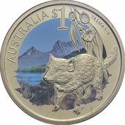 1 Dollar - Elizabeth II 4th Portrait - Tasmania, Australia, 2009 reverse image