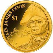 1 Dollar - Elizabeth II Captain Cook, Cook Islands, 2016 reverse image