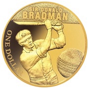1 Dollar - Elizabeth II Sir Donald Bradman, Cook Islands, 2016 reverse image