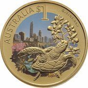 1 Dollar - Elizabeth II 4th Portrait - Queensland, Australia, 2009 reverse image