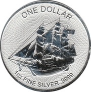 1 Dollar - Elizabeth II Bounty with webbing, Cook Islands, 2016-2019 reverse image