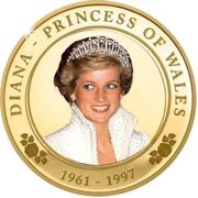 1 Dollar - Elizabeth II Princess Diana's 20th Death Anniversary, Cook Islands, 2017 reverse image