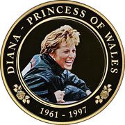 1 Dollar - Elizabeth II Princess Diana at Thorpe Park, Cook Islands, 2017 reverse image