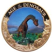1 Dollar - Elizabeth II Braсhiosaurus, Cook Islands, 2017 reverse image
