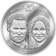1 Dollar - Elizabeth II Royal Wedding: Harry and Meghan, Cook Islands, 2018 reverse image