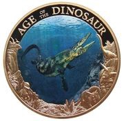1 Dollar - Elizabeth II Mosasaurus, Cook Islands, 2019 reverse image