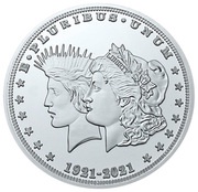 1 Dollar - Elizabeth II Double Liberty Dollar, Cook Islands, 2021 reverse image