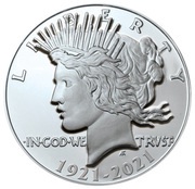 1 Dollar - Elizabeth II Peace Dollar, Cook Islands, 2021 reverse image