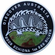 1 Dollar - Elizabeth II 4th Portrait - Echidna Dreaming, Australia, 2009 reverse image