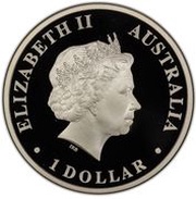 1 Dollar - Elizabeth II 4th Portrait - Brolga Dreaming obverse image