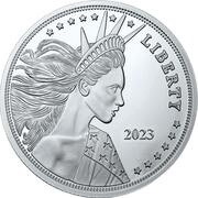 1 Dollar - Charles III Flowing Hair Dollar, Cook Islands, 2023 reverse image