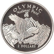 2 Dollars - Elizabeth II Olympic National Park, Cook Islands, 1996 reverse image