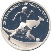 1 Dollar - Elizabeth II 4th Portrait - 2010 FIFA World Cup - Silver Proof, Australia, 2009 reverse image