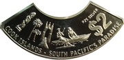 2 Dollars - Elizabeth II Tripartite, Cook Islands, 1998 reverse image