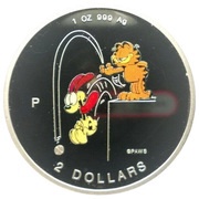 2 Dollars - Elizabeth II Garfield and Odie, Cook Islands, 1999 reverse image