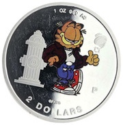 2 Dollars - Elizabeth II Garfield, Cook Islands, 1999 reverse image