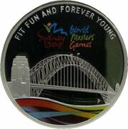 1 Dollar - Elizabeth II 4th Portrait - World Masters Games - Silver Proof, Australia, 2009 reverse image