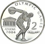 2 Dollars - Elizabeth II Olympic Games 2004, Cook Islands, 2002 reverse image