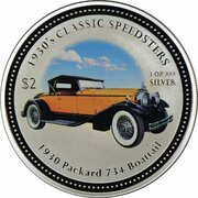 2 Dollars - Elizabeth II 1930 Packard 734 Boattrail, Cook Islands, 2006 reverse image