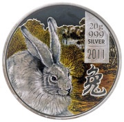 2 Dollars - Elizabeth II Year of the Rabbit, Cook Islands, 2011 reverse image