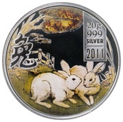 2 Dollars - Elizabeth II Year of the Rabbit, Cook Islands, 2011 reverse image