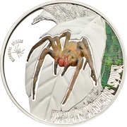 2 Dollars - Elizabeth II Brazilian Wandering Spider, Cook Islands, 2013 reverse image