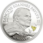 2 Dollars - Elizabeth II Canonization of Pope John Paul II, Cook Islands, 2014 reverse image