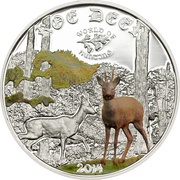 2 Dollars - Elizabeth II Roe Deer, Cook Islands, 2014 reverse image