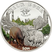 2 Dollars - Elizabeth II Wild Boar, Cook Islands, 2014 reverse image