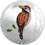 2 Dollars - Elizabeth II Quilling Art Bird, Cook Islands, 2017 reverse image
