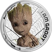 2 Dollars - Elizabeth II I Am Groot, Cook Islands, 2017 reverse image