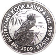 1 Dollar - Elizabeth II 4th Portrait - Australian Kookaburra - Silver Set, Australia, 2009 reverse image
