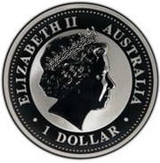 1 Dollar - Elizabeth II 4th Portrait - Australian Kookaburra - Silver Set obverse image