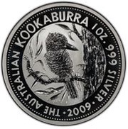 1 Dollar - Elizabeth II 4th Portrait - Australian Kookaburra - Silver Set, Australia, 2009 reverse image