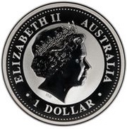 1 Dollar - Elizabeth II 4th Portrait - Australian Kookaburra - Silver Set obverse image